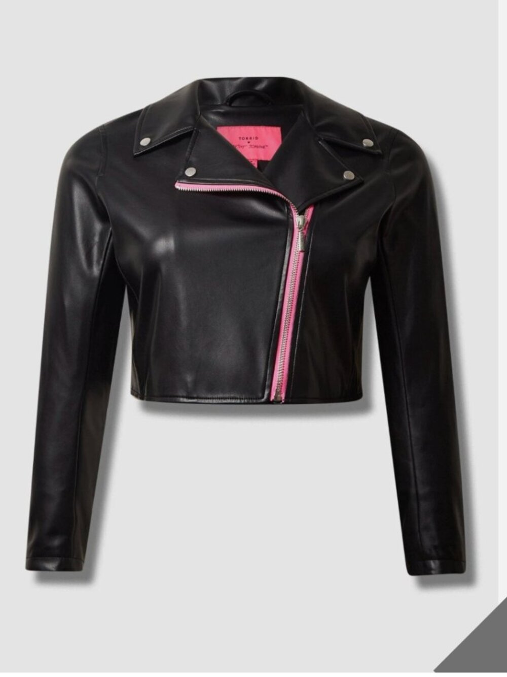 Torrid x Betsey Johnson Black Faux Leather Cropped Moto Jacket Size 2 (2X) NWOT